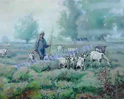Картина Пастух (бумага-пастель)