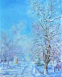 Картина В парке зимой